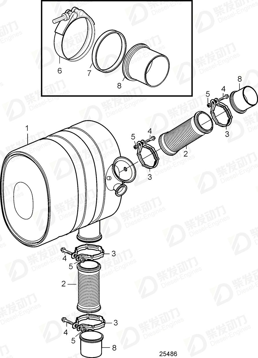 VOLVO Silencer 21666934 Drawing